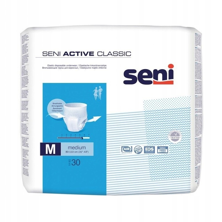 SENI ACTIVE CLASSIC M MAJTKI CHŁONNE DLA DOROSŁYCH 30szt.
