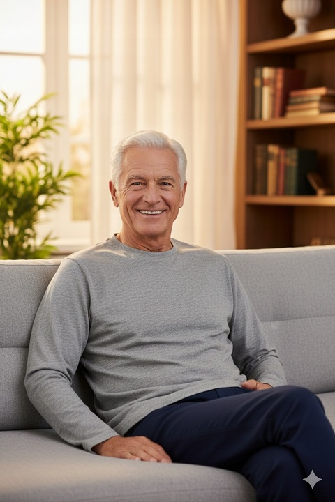 Podkoszulek męski z długim rękawem BAWEŁNIANY SZARY bez ocieplenia