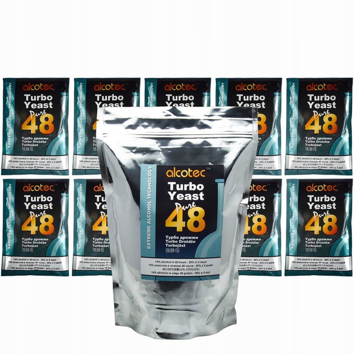 ALCOTEC 48 TURBO PURE 1,35kg paczka zamiast 10 małych drożdże gorzelnicze
