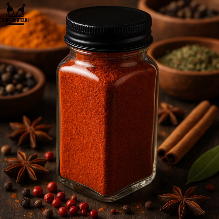 12x SZKLANE POJEMNIKI na PRZYPRAWY SŁOICZKI 120 ML PROSTOKĄTNE z SITKIEM