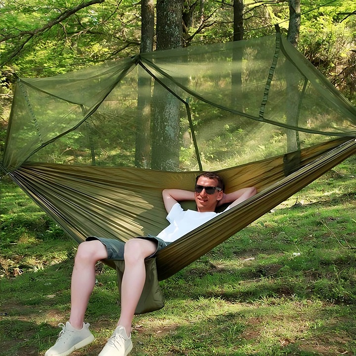 HAMAK DWUOSOBOWY TURYSTYCZNY Z MOSKITIERA BIWAK