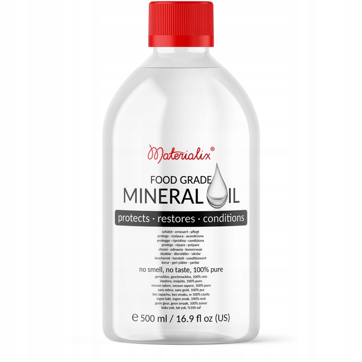 Olej do desek kuchennych Materialix mineralny, do drewna bambusa łupka 0.5L