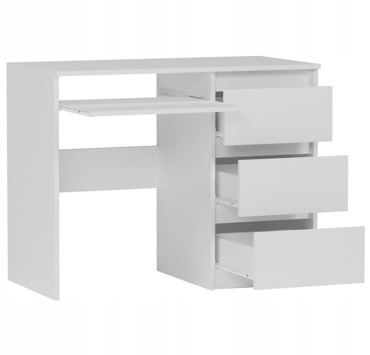 BIURKO KOMPUTEROWE 96CM STOLIK STÓŁ BIAŁE Prawe N3