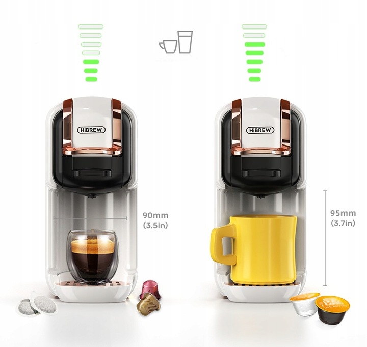 HiBREW H2B 5w1 Multi Capsule Ekspres do kawy 5w1 19Bar Wskaźnik LED