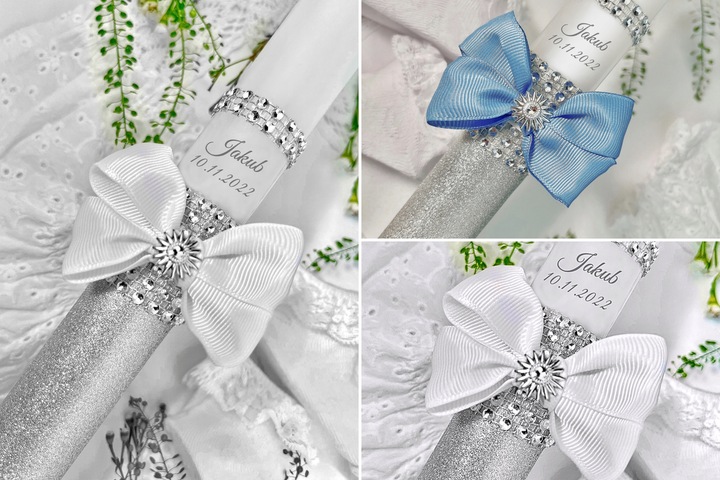 ŚWIECA DO CHRZTU KOMUNII NA CHRZEST KOMUNIĘ GROMNICA CHRZCINY