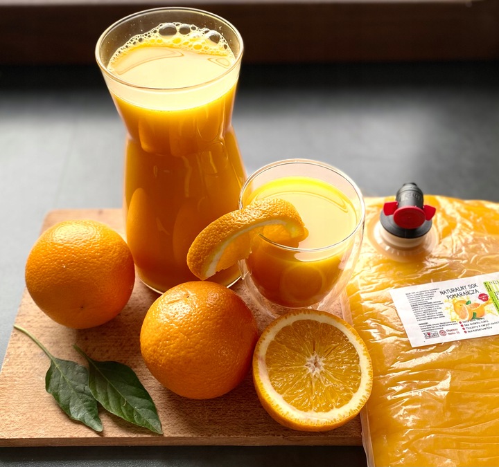 SOK POMARAŃCZOWY Z POMARAŃCZY POMARAŃCZA TŁOCZONY 100% NFC ŚWIEŻY 5L