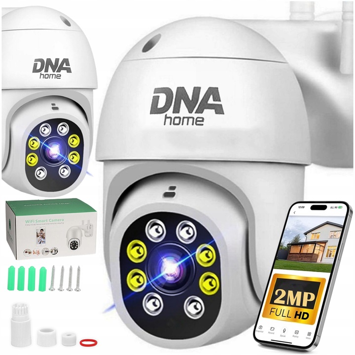 KAMERA ZEWNĘTRZNA WIFI OBROTOWA Z CZUJNIKIEM IP 1080P ZOOM DETEKCJA RUCHU