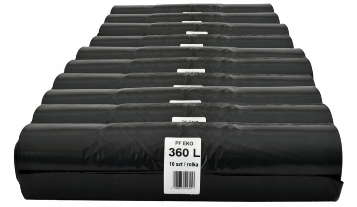 WORKI NA ŚMIECI 360L 100szt Uniwersalne Mocne Grube Czarne Duże Pam Folie