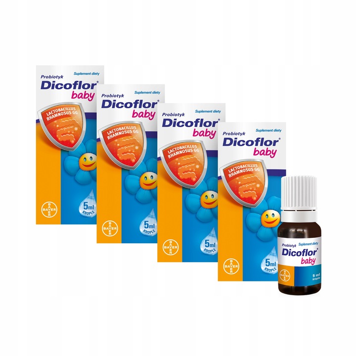 Zestaw Dicoflor Baby krople, probiotyk 4x 5ml