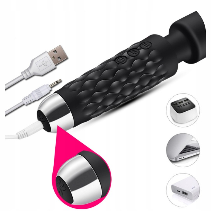 MASAŻER ŁECHTACZKI MOCNY WIBRATOR DO ORGAZMÓW MAGICZNA RÓŻDŻKA MAGIC WAND