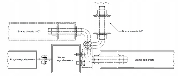 ZAWIAS GIĘTY REGULOWANY 180 STOPNI ZAWIASY DO FURTKI BRAMKI BRAMY M16