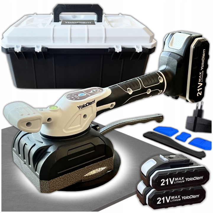 WIBRUJĄCA PRZYSSAWKA DO PŁYTEK WIBRATOR DO PŁYTEK PRO 21V AKU 2x2AH