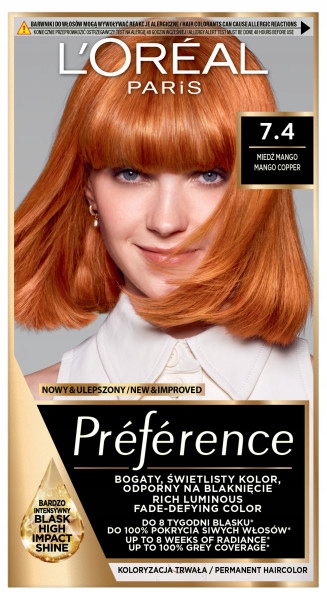 Farba Do Włosów Loreal Preference Miedź Mango 74