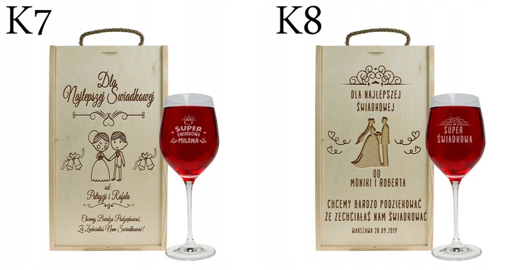 PUDEŁKO NA ALKOHOL PODZIĘKOWANIE DLA ŚWIADKOWEJ ŚWIADKA GRAWER PREZENT