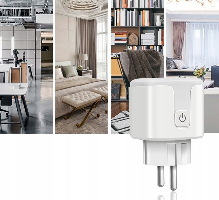 Gniazdo Gniazdko WiFi Smart Tuya Watomierz Pomiar Białe Baron 16A 3680W