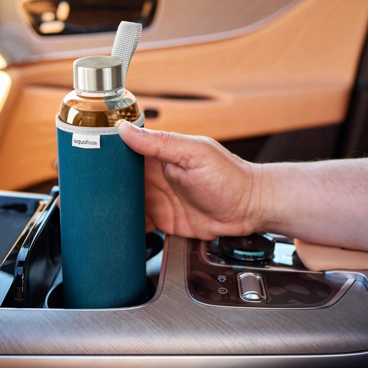 AquaFloow: butelka na wodę szklana 700 ml | etui neopren | szklana butelka