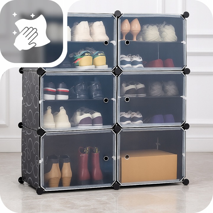 SZAFKA NA BUTY OBUWIE MODUŁOWA REGAŁ PÓŁKA 12 POZIOMÓW PUDEŁKA