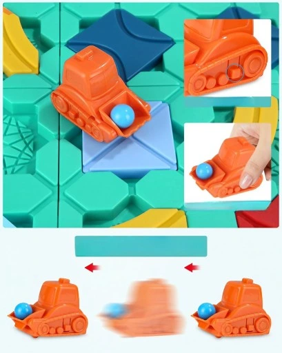 KREATYWNA ZABAWKA DLA DZIECI DROGA LABIRYNT SAMOCHÓD KLOCKI PLANSZOWA 24H =