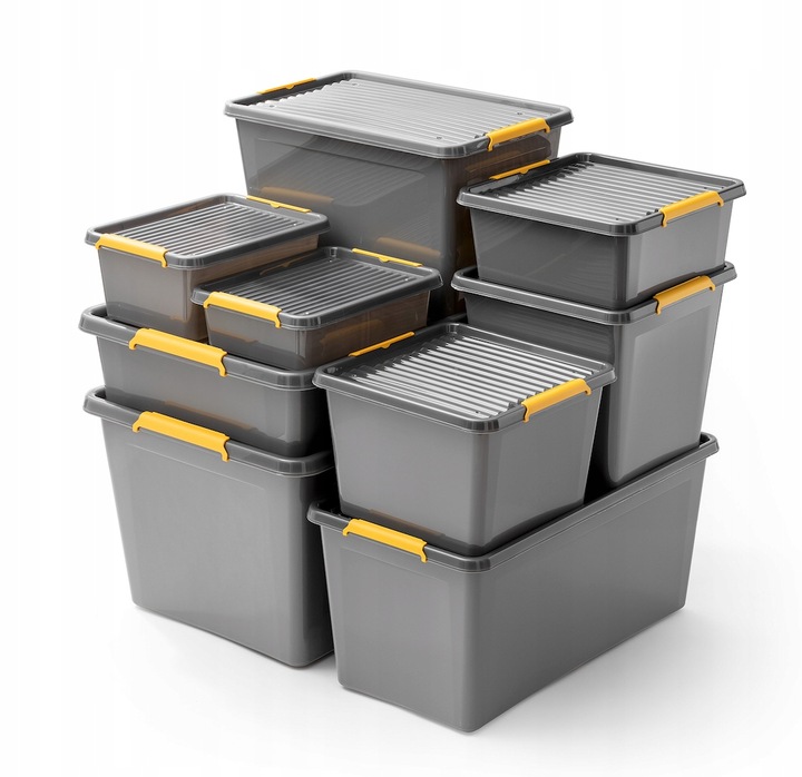 Pojemnik plastikowy 60L z pokrywką organizer pudełko skrzynia kosz box