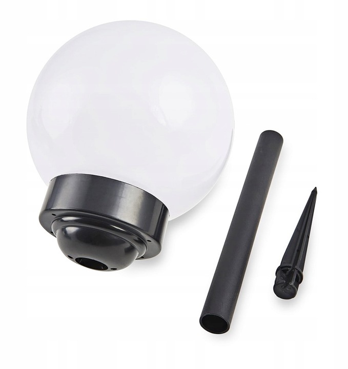 Lampy Solarne Ogrodowe LED Kula Wbijana Słupek Do Ogrodu 10cm Biała