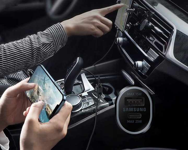 ŁADOWARKA SAMOCHODOWA SAMSUNG USB-A/USB-C 25W/15W