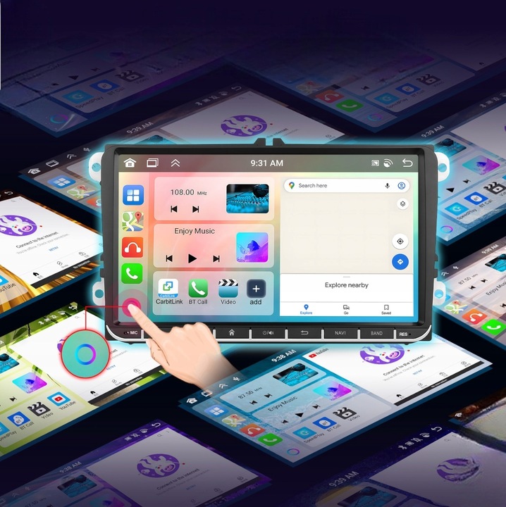 RADIO 9'' 4GB/64GB ANDROID 15 GOLF V VI PASSAT B6 B7 SEAT SKODA