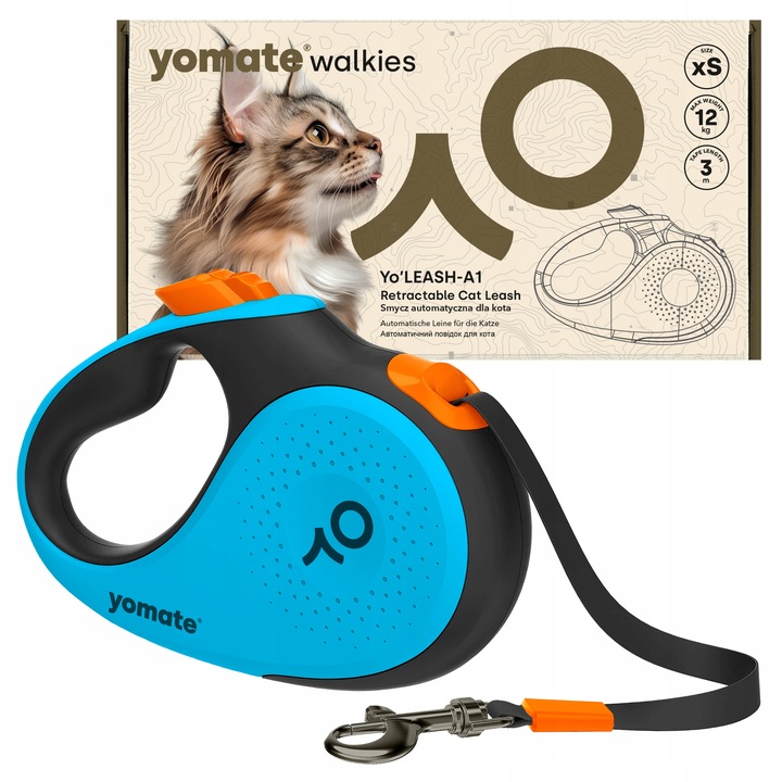 LEKKA i ZWIJANA SMYCZ dla KOTA / AUTOMATYCZNA / ELEGANCKA / Z BLOKADĄ