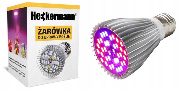 ŻARÓWKA DO WZROSTU UPRAWY ROŚLIN LAMPA PANEL FULL SPECTRUM 30W 40 LED E27