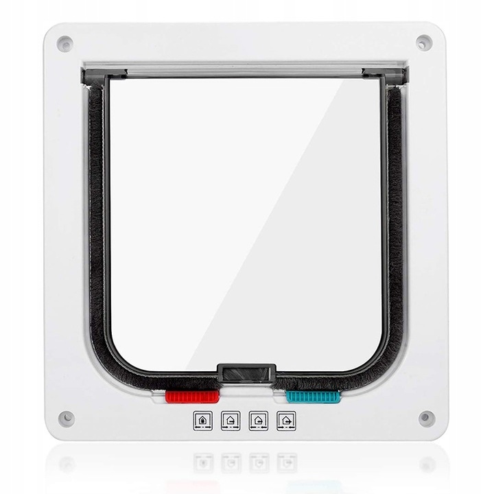 DRZWI Z KLAPĄ DLA PSA KOTA DRZWICZKI WAHADŁOWE KLAPA 4 SPOSOBY BIAŁE S