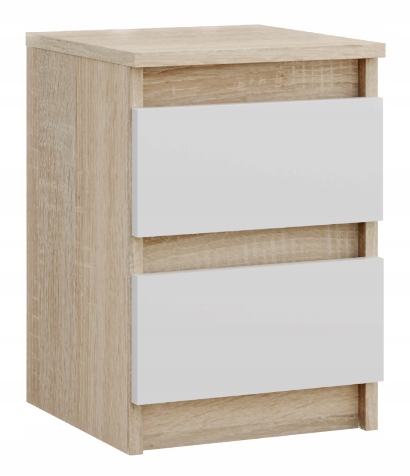 SZAFKA NOCNA SONOMA BIAŁA STOLIK NOCNY DWIE SZUFLADY 30cm SYPIALNIA