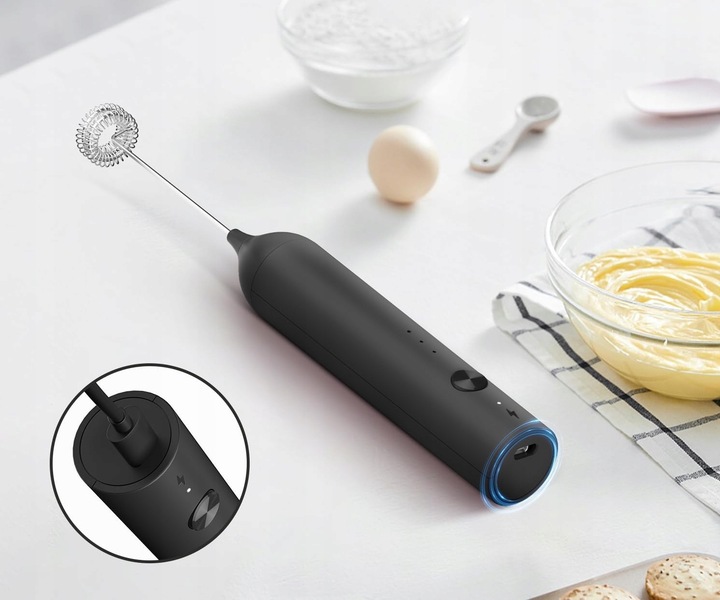 Elektryczny Spieniacz do Mleka Ręczny Akumulator Kawa Bezprzewodowy