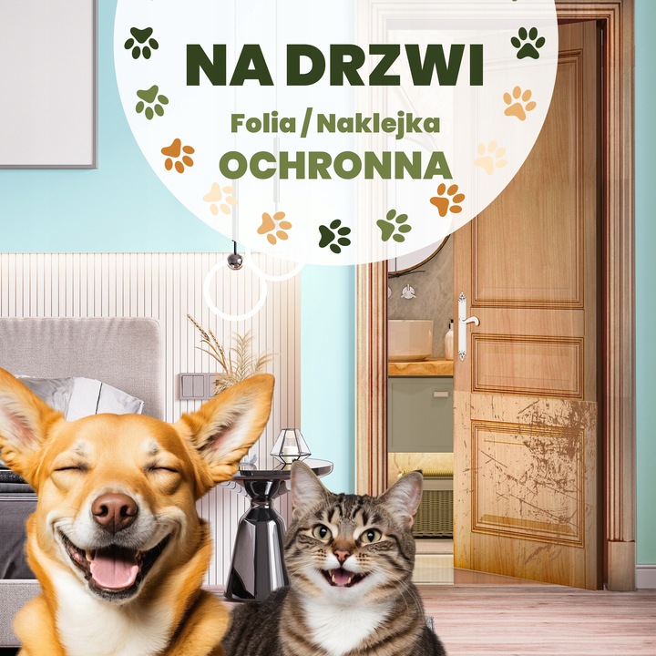 FOLIA OCHRONNA Drzwi Meble PRZECIW DRAPANIU Samoprzylepna BEZBARWNA 100x50