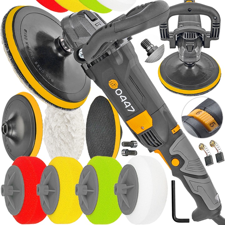 POLERKA SAMOCHODOWA SZLIFIERKA 4x GĄBKA REGULACJA OBROTÓW 2600W +MP Majster