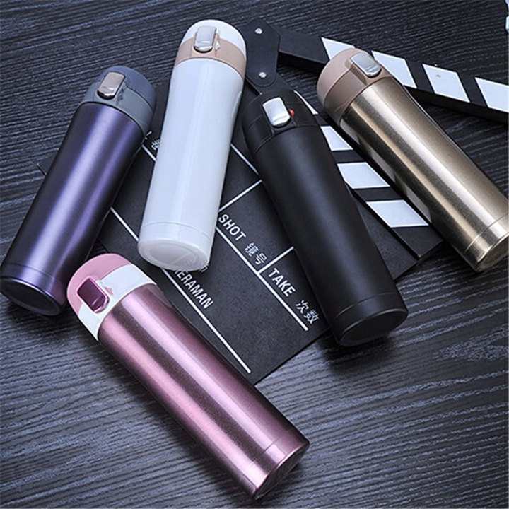 KUBEK TERMICZNY TERMOS na herbatę kawę z ustnikiem BLOKADA PRÓŻNIOWY STAL