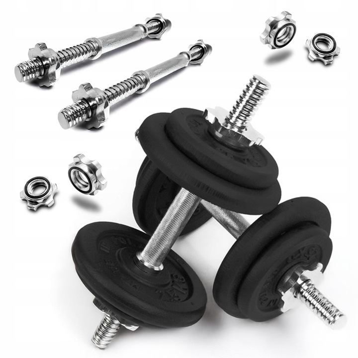 HANTLE ŻELIWNE 2x10 kg gryfy 28 mm! Regulowane Talerze zestaw 20kg