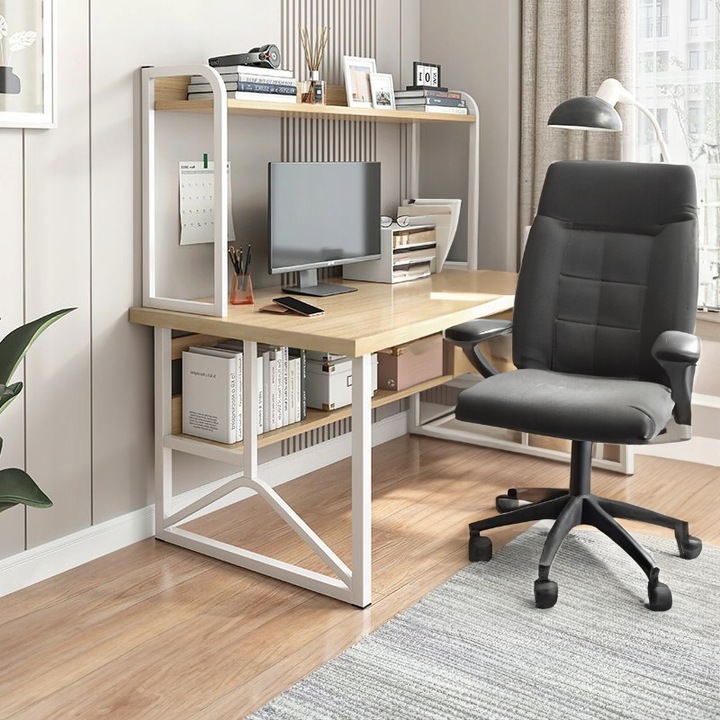 BIURKO KOMPUTEROWE JASNY DĄB LAPTOP STOLIK GAMINGOWE NOWOCZESNE LOFT