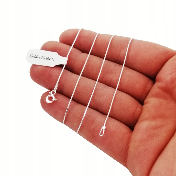 SREBRNY ŁAŃCUSZEK ŻMIJKA 925 LINKA NASZYJNIK LINKA / ŻYŁKA LŚNIĄCY WŁOSKI