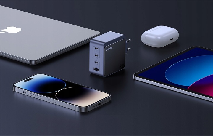 UGREEN ŁADOWARKA SIECIOWA USB 3X USB TYPU C 1 x USB SZYBKIE ŁADOWANIE 100W