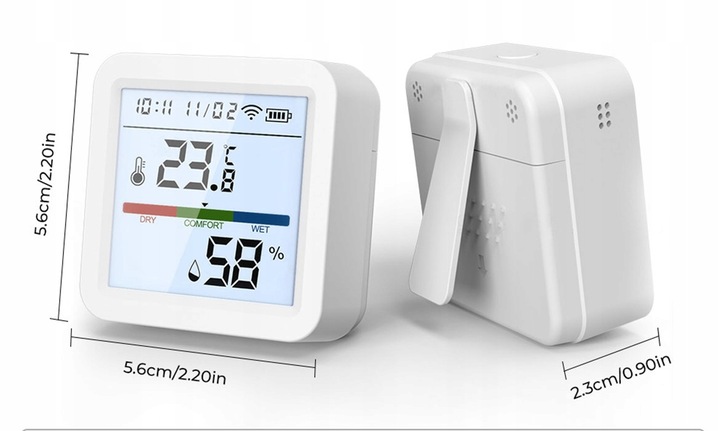 TERMOMETR Czujnik temperatury wilgotno. WIFI TUYA ekran LCD RAPORTY