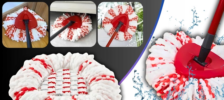 4x WKŁAD NAKŁADKA DO MOPA OBROTOWEGO VILEDA TURBO NOWY MODEL MOPOWANIE 3W1