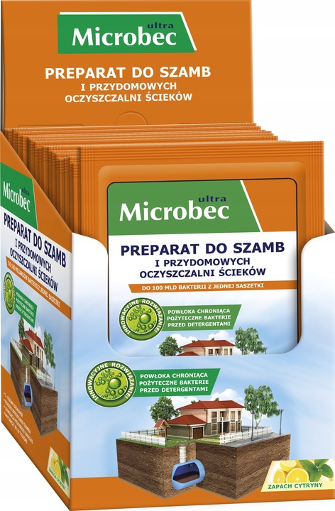 MICROBEC ULTRA preparat do szamb w saszetkach, zapach cytryny 25g x 18