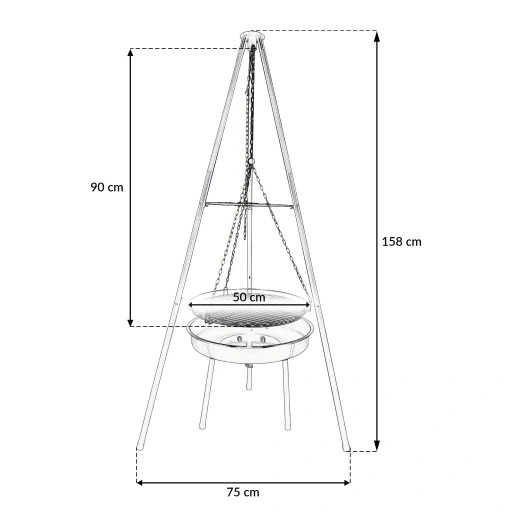 ZESTAW PALENISKO OGRODOWE 2w1 GRILL WĘGLOWY RUSZT + 6x MATA TEFLON BBQ 1000