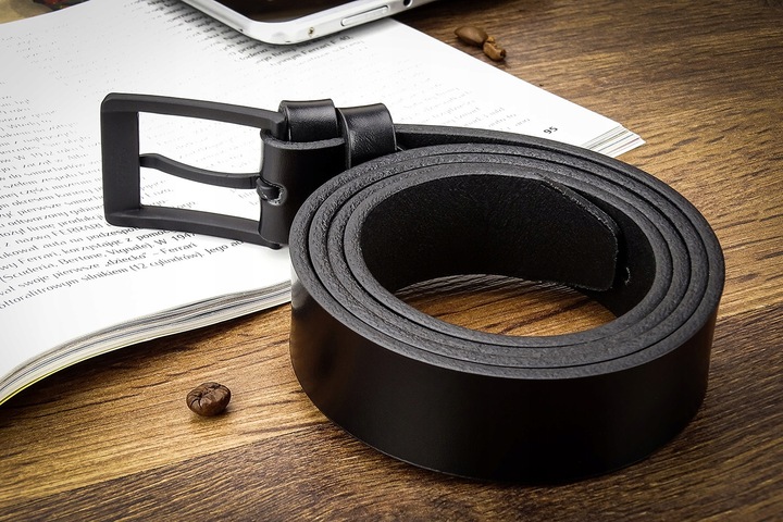 PASEK MĘSKI GRACIO CZARNA KLAMRA KLASYK Skórzany