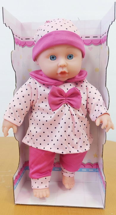 Lalka bobas jak żywa interaktywna miękka duża mówi ubranka pudełko prezent