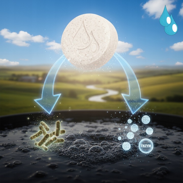 Bakterie silne tabletki do szamba +tłuszcze 30 tab biopreparat rok + 3