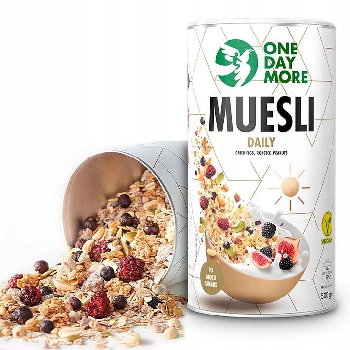 OneDayMore MUSLI CODZIENNE BEZ CUKRU tuba 500g