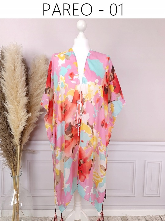 PAREO CHUSTA PLAŻOWA FRĘDZLE TUNIKA MODNE WZORY