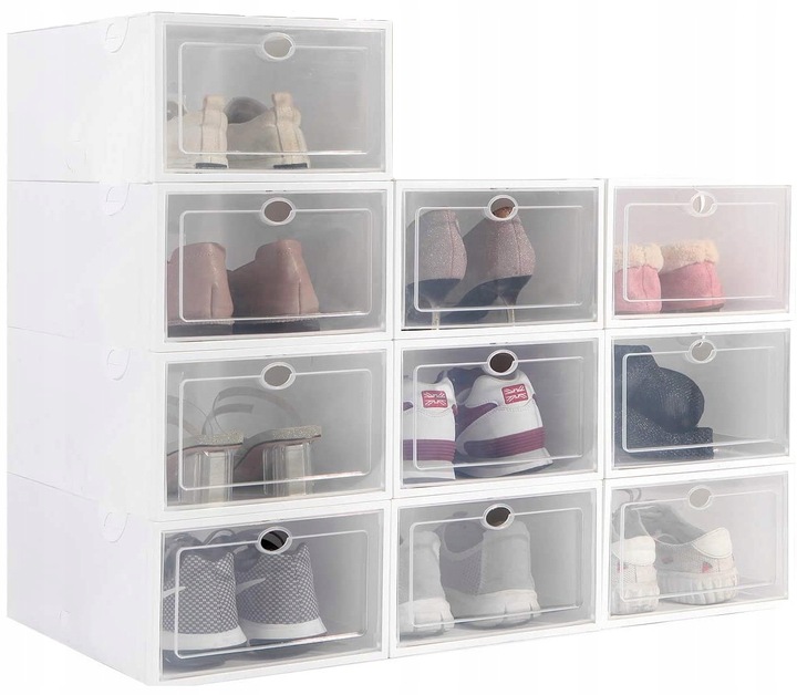 10 x PUDEŁKO POJEMNIK ORGANIZER NA BUTY Z KLAPĄ