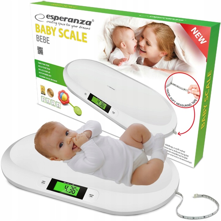 PRECYZYJNA WAGA DZIECIĘCA NIEMOWLĘCA DLA NIEMOWLĄT DO 20KG + MIARKA