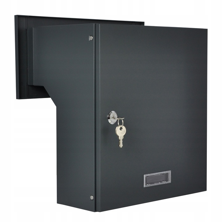 SKRZYNKA NA LISTY PRZELOTOWA DO MURU DWUSTRONNA ANTRACYT WRZUTOWA +3